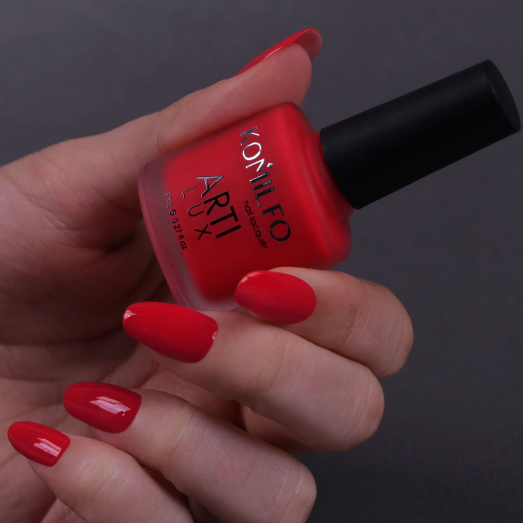 KOMILFO ARTILUX 019 NAIL REGULAR POLISH(NOT A GEL)(RED-PINK, ENAMEL), 8 ML 222019