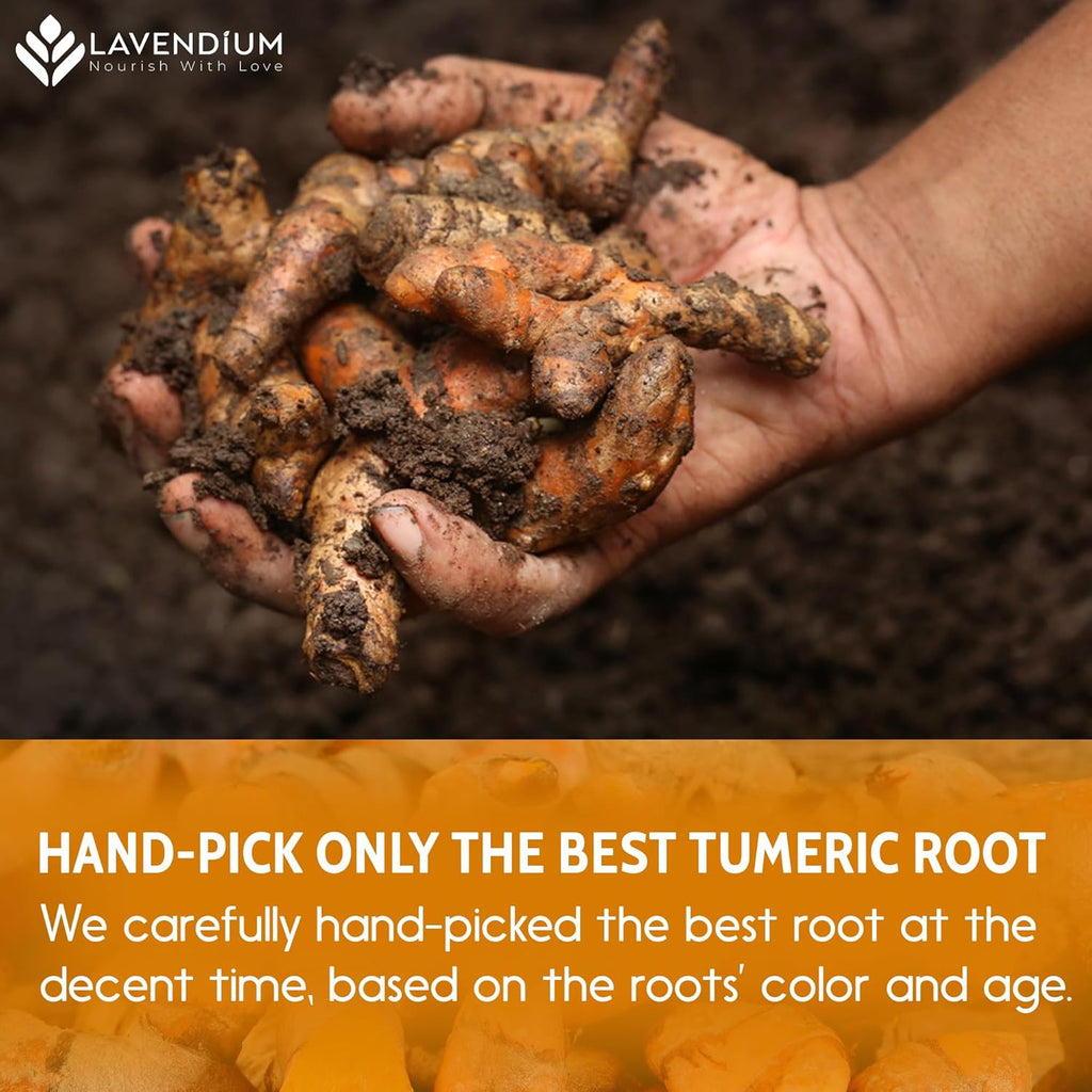 Turmeric Powder, 100% Natural & Pure, Ground, Seasoning Root Powder, No Additives, No Gluten, Vegan