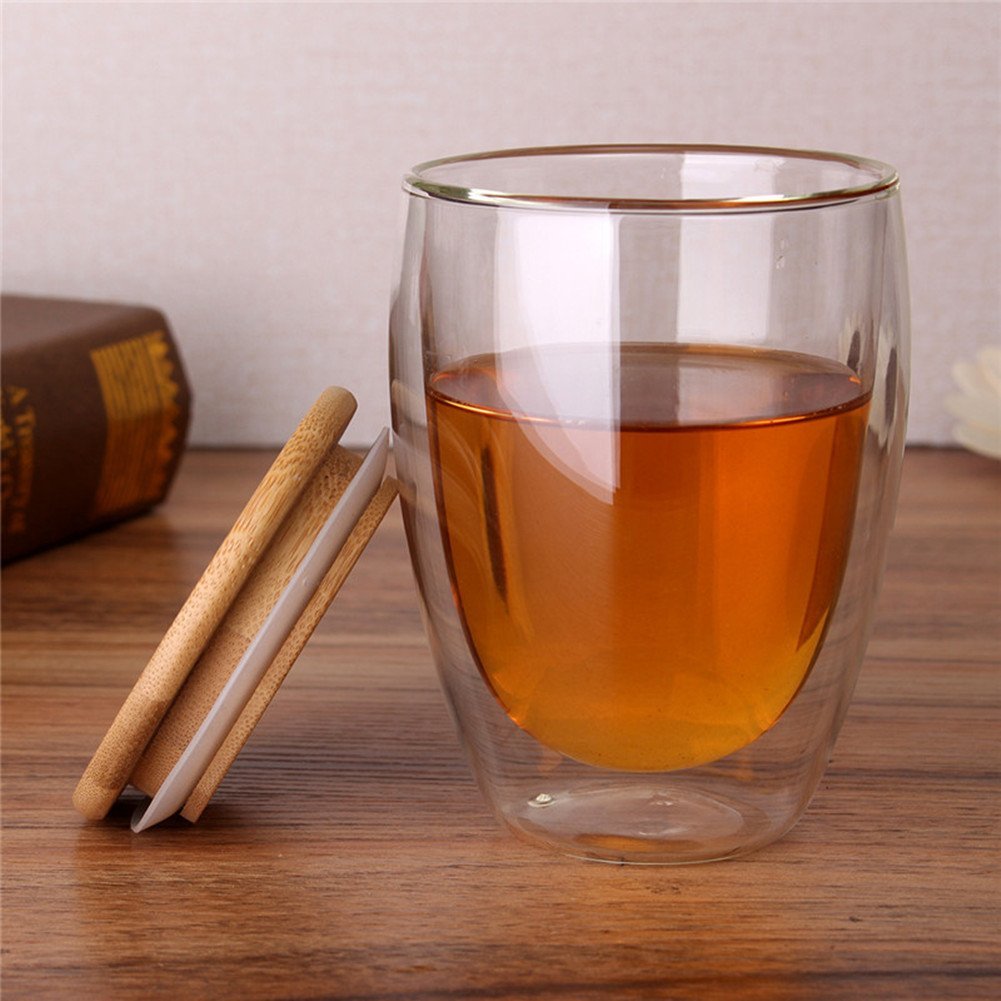 350ml 12oz double walled mug with bamboo lid double-wall glasses with spill proof bamboo lids. perfect for serving tea, coffee, juice, sodas, cocktails, whiskey, scotch, vodka, or your preferred spirit on the rocks.