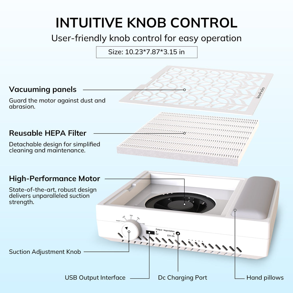Pure Lite Nail Dust Collector - White