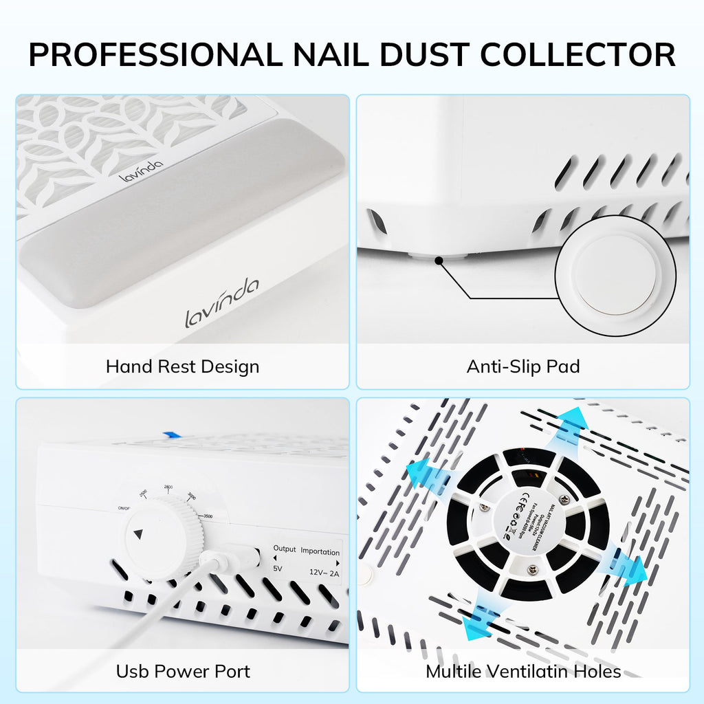 Pure Lite Nail Dust Collector - White