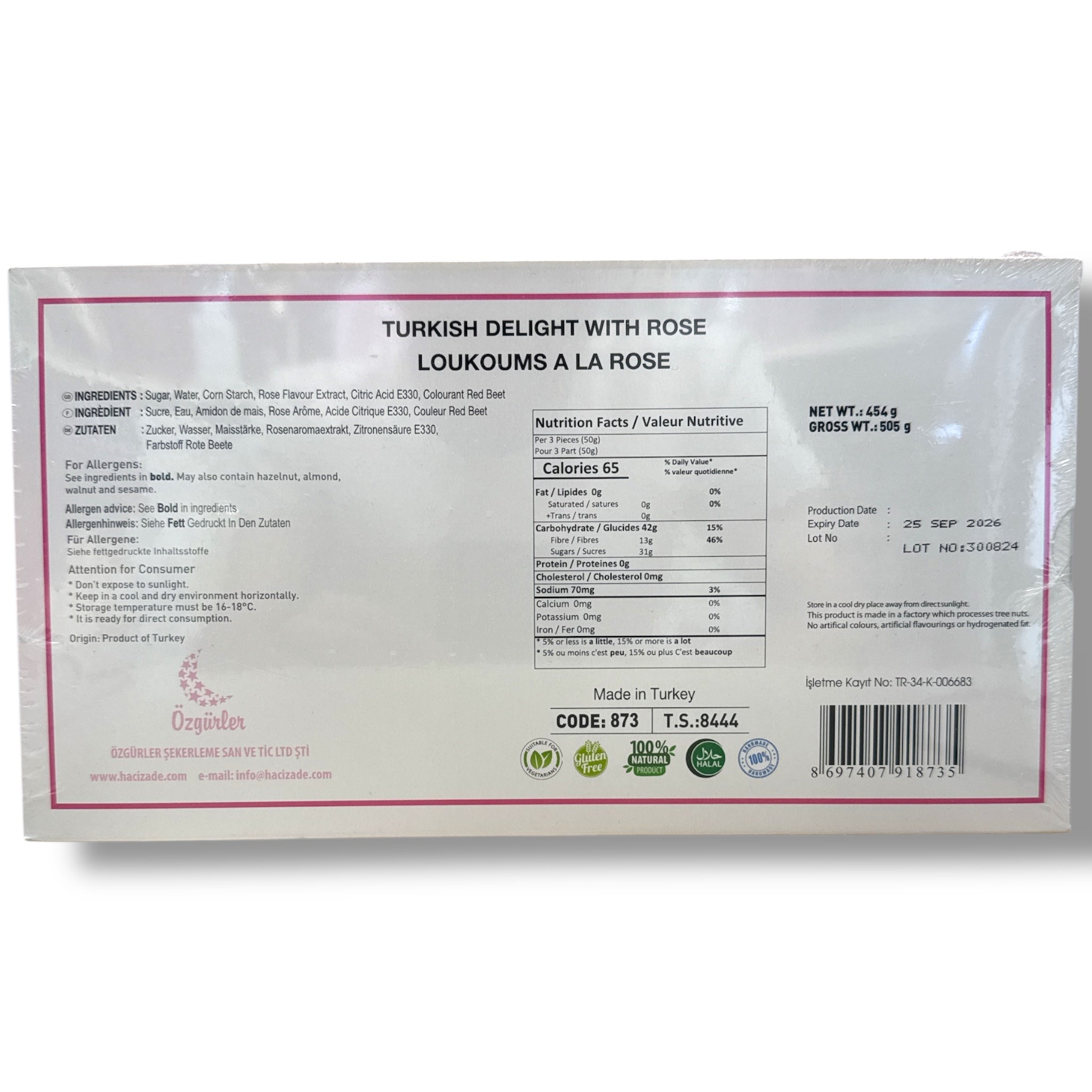 HazerBaba Turkish Delight – Authentic Ross Flavour 200g