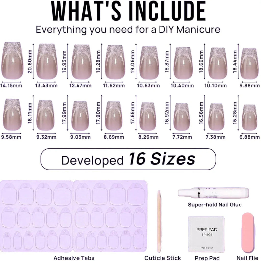 Starlight Shimmer Coffin Nails  - Press on Nails