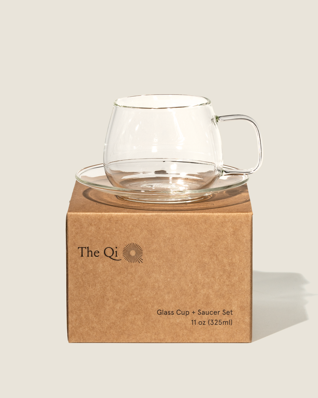 Glass cups & saucers (2)