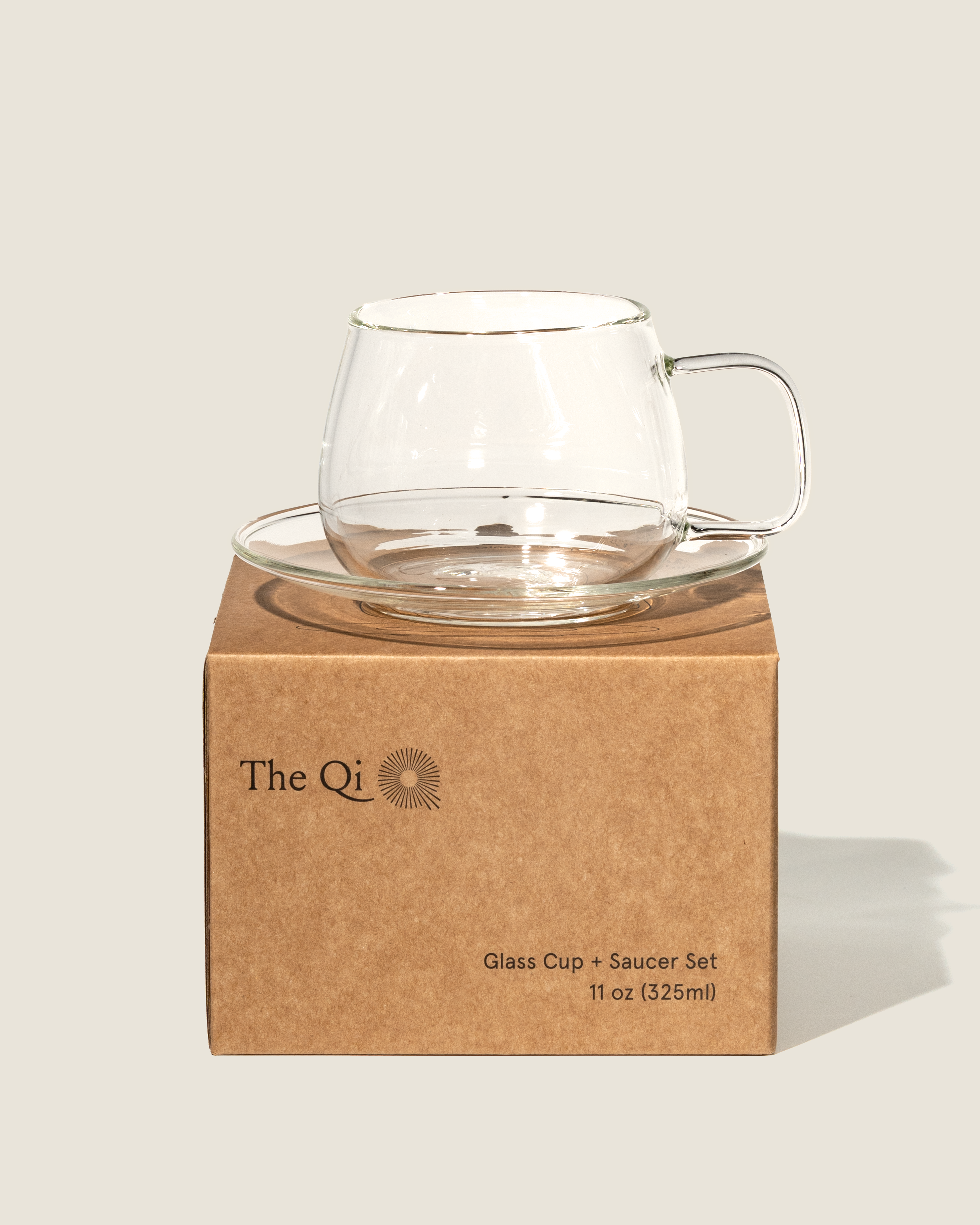 Glass cups & saucers (2)