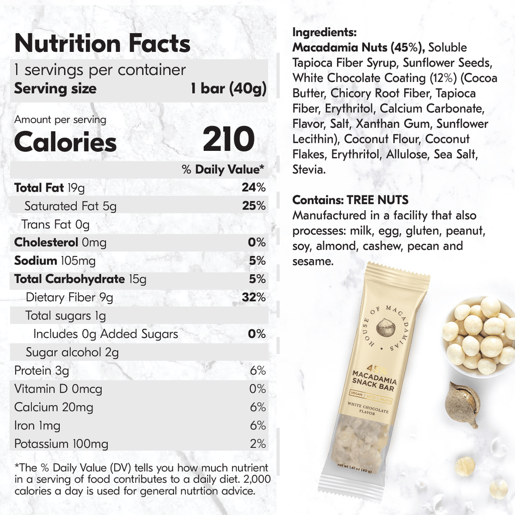 Macadamia Nut Snack Bar Variety Pack (4 Flavors, 12 Bars)