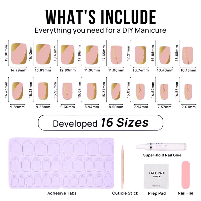 Golden Hour Square Nails - Press On Nails