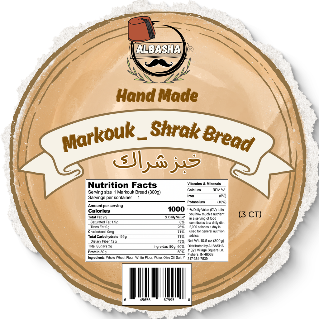 Handmade Markook Shrak Bread - Natural Flatbread for Wraps