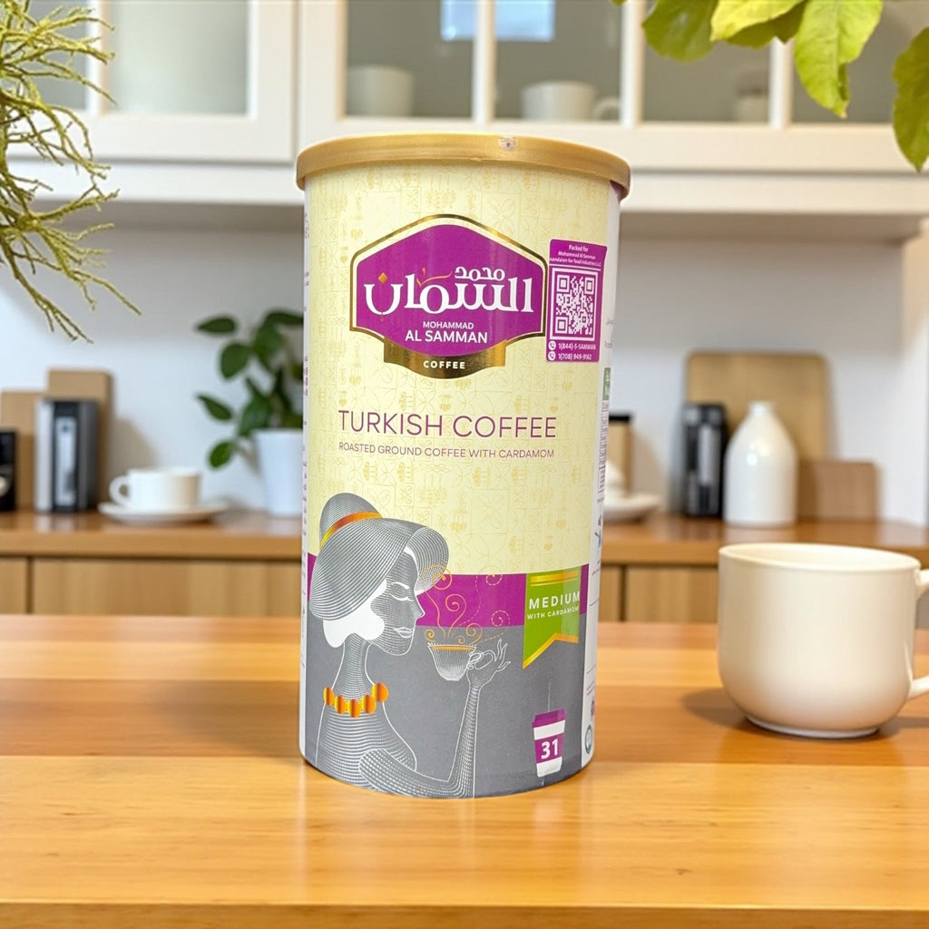 AL SAMMAN Turkish Coffee Ground With Cardamom – Authentic Roasted Blend