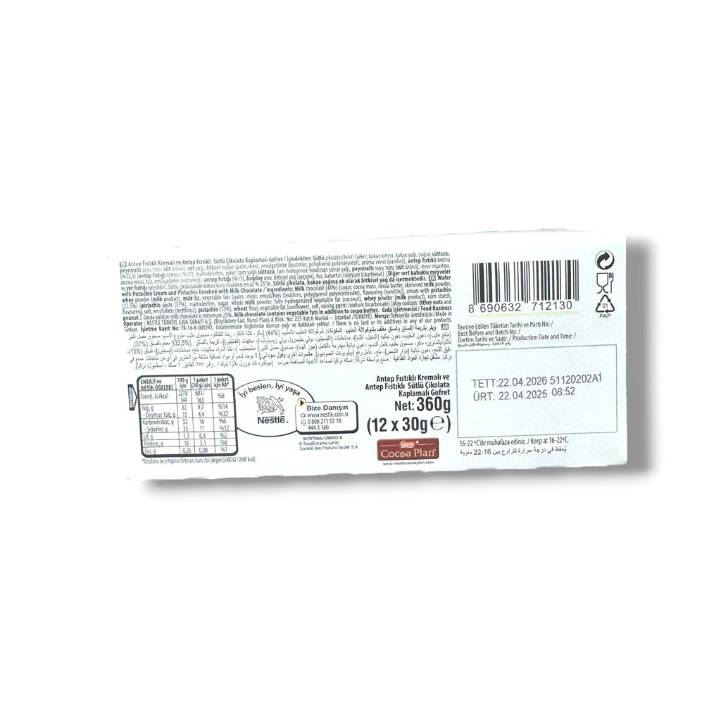 damak Nestle Damak 25% Pistachio Chocolate Wafer Cream – Milk Chocolate Coated 30g Pack
