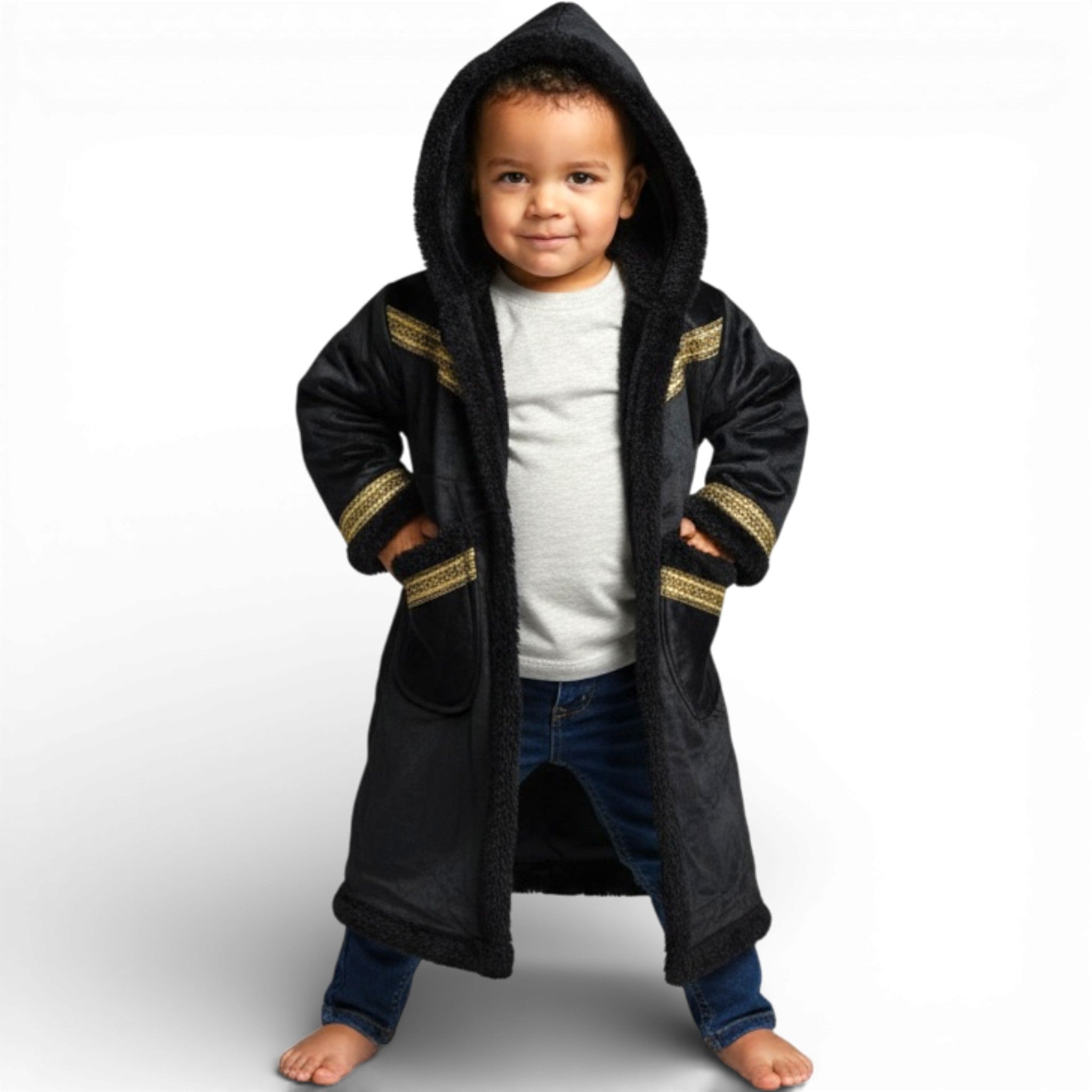 Cozy Kids Hooded Fur Coat – 2-3y Old, Soft Warm Material, Durable & Easy to Wear