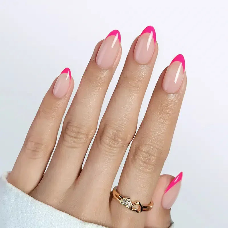 Summer Berry French Almond Nails - Press On Nails